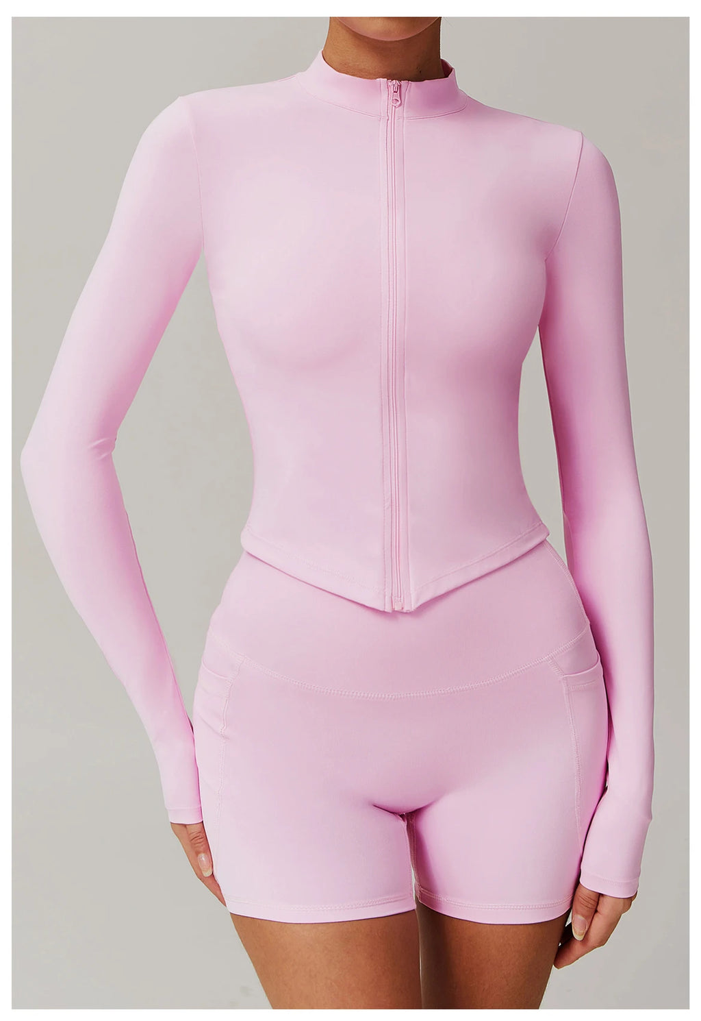 Fitted Zip Up Fitness Yoga Jacket