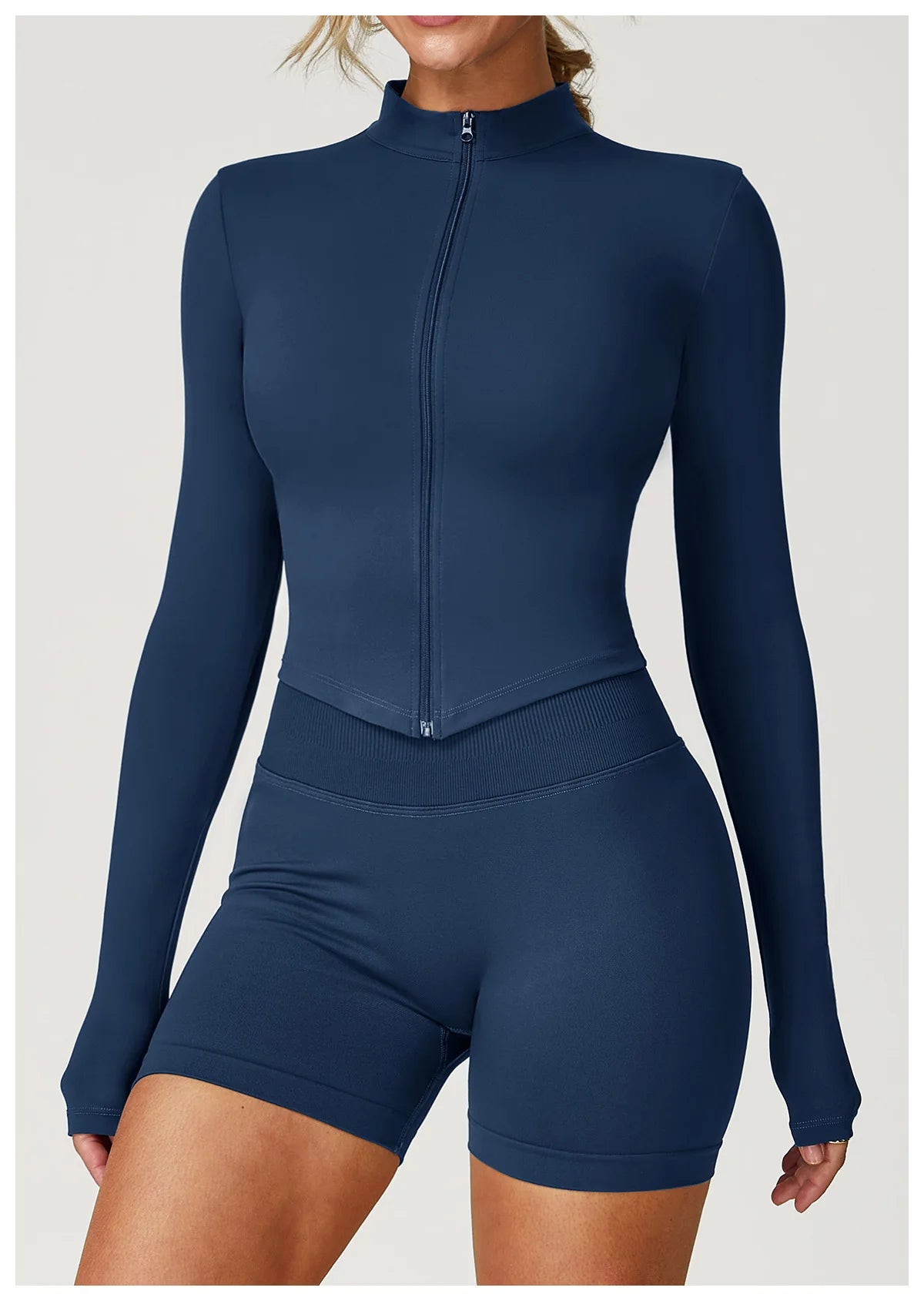 Fitted Zip Up Fitness Yoga Jacket