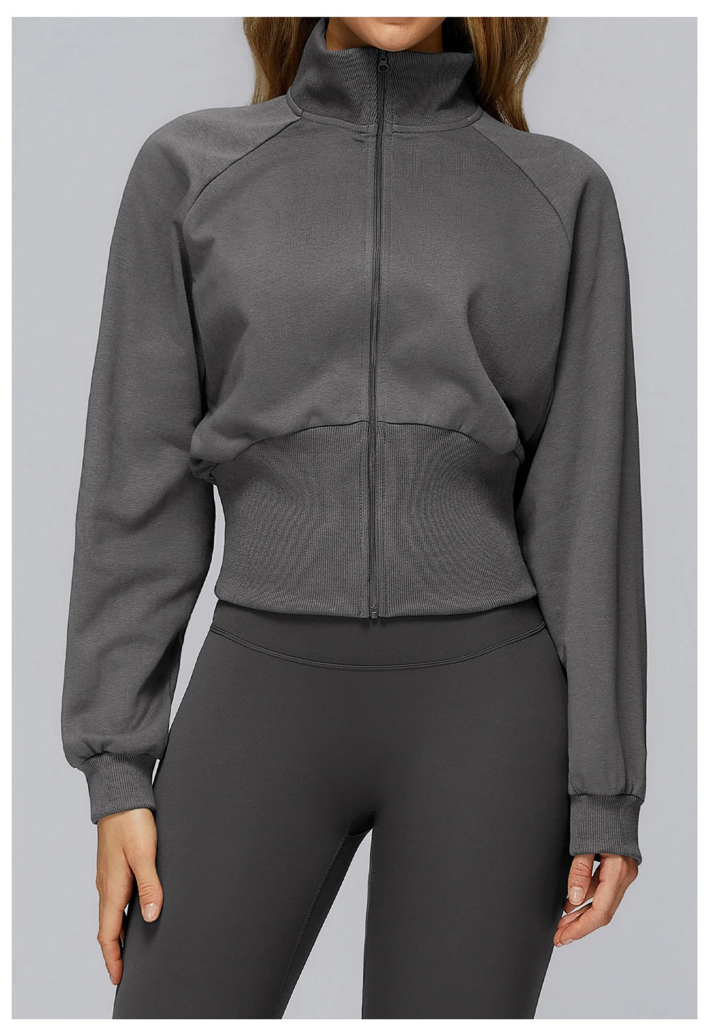 Loose Fit Zip Up Sports Jacket