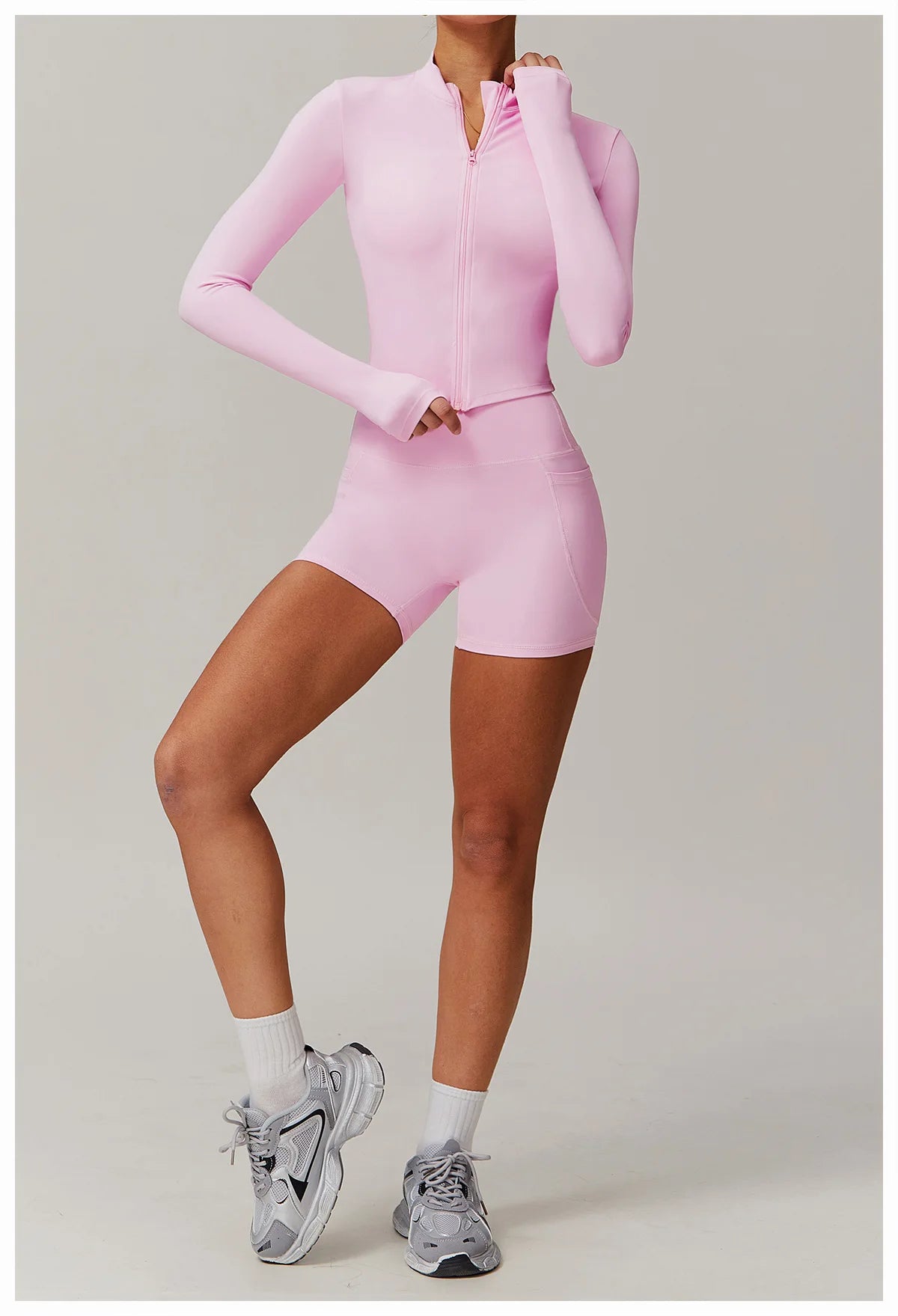 Fitted Zip Up Fitness Yoga Jacket