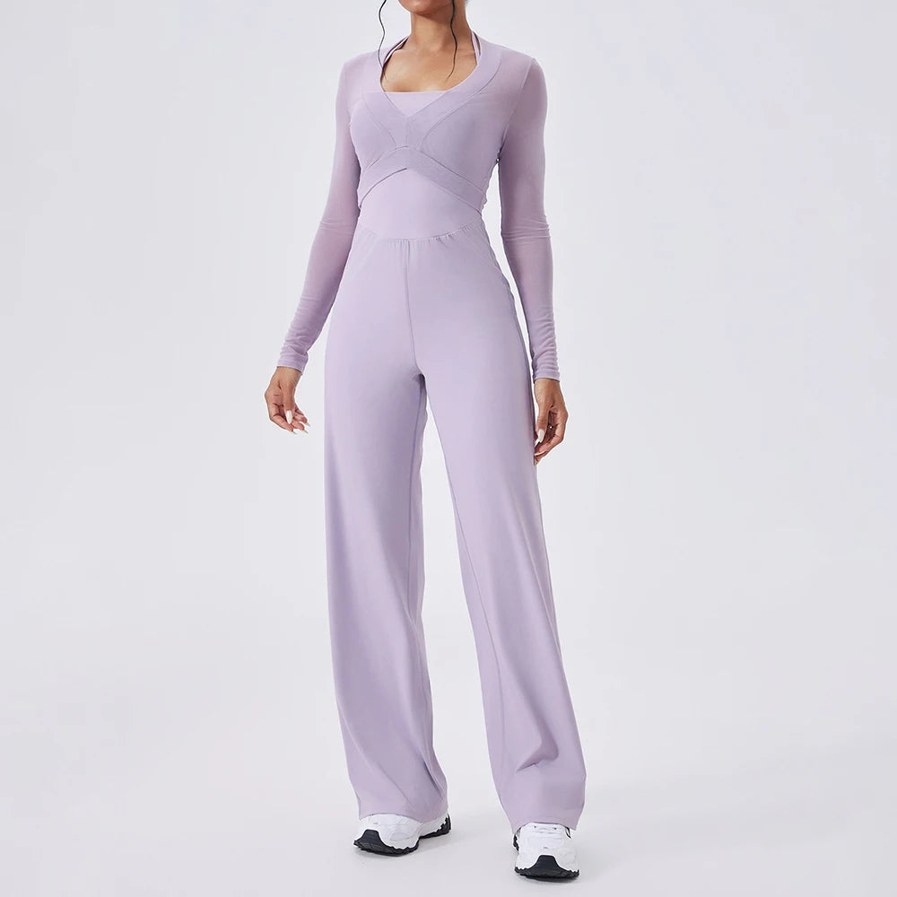Luxury Seamless Long-Sleeve Yoga Jumpsuit
