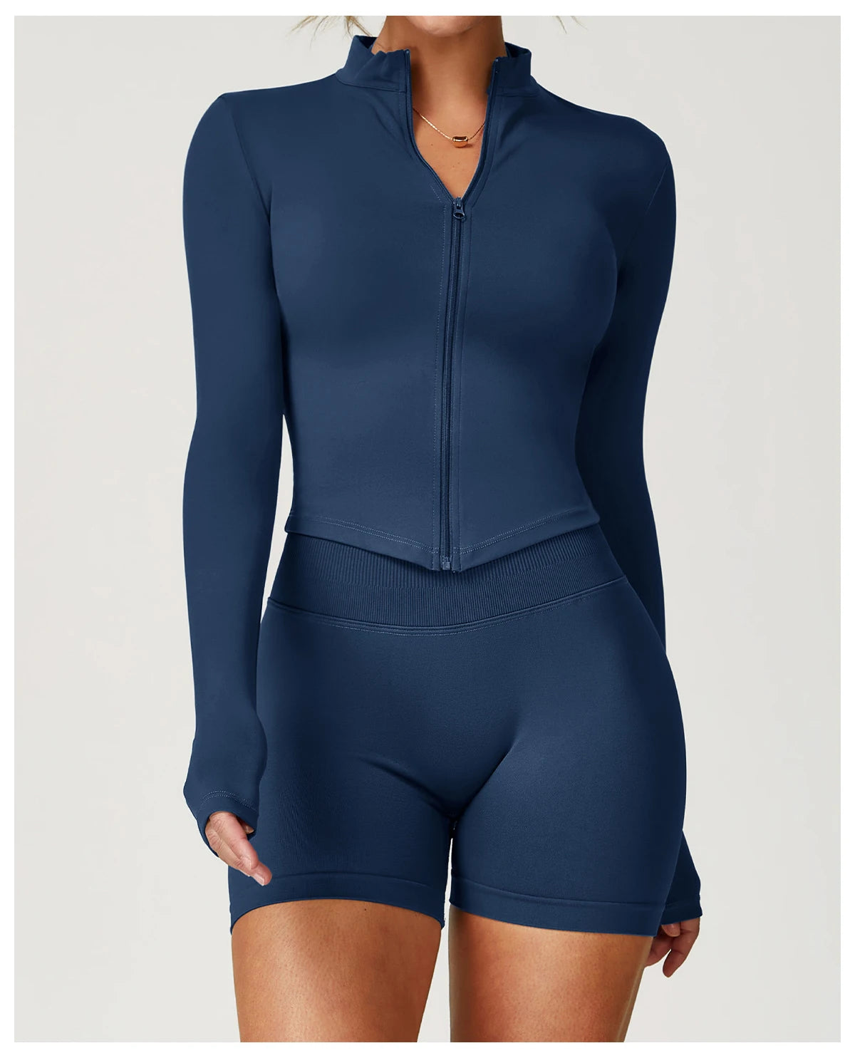 Fitted Zip Up Fitness Yoga Jacket