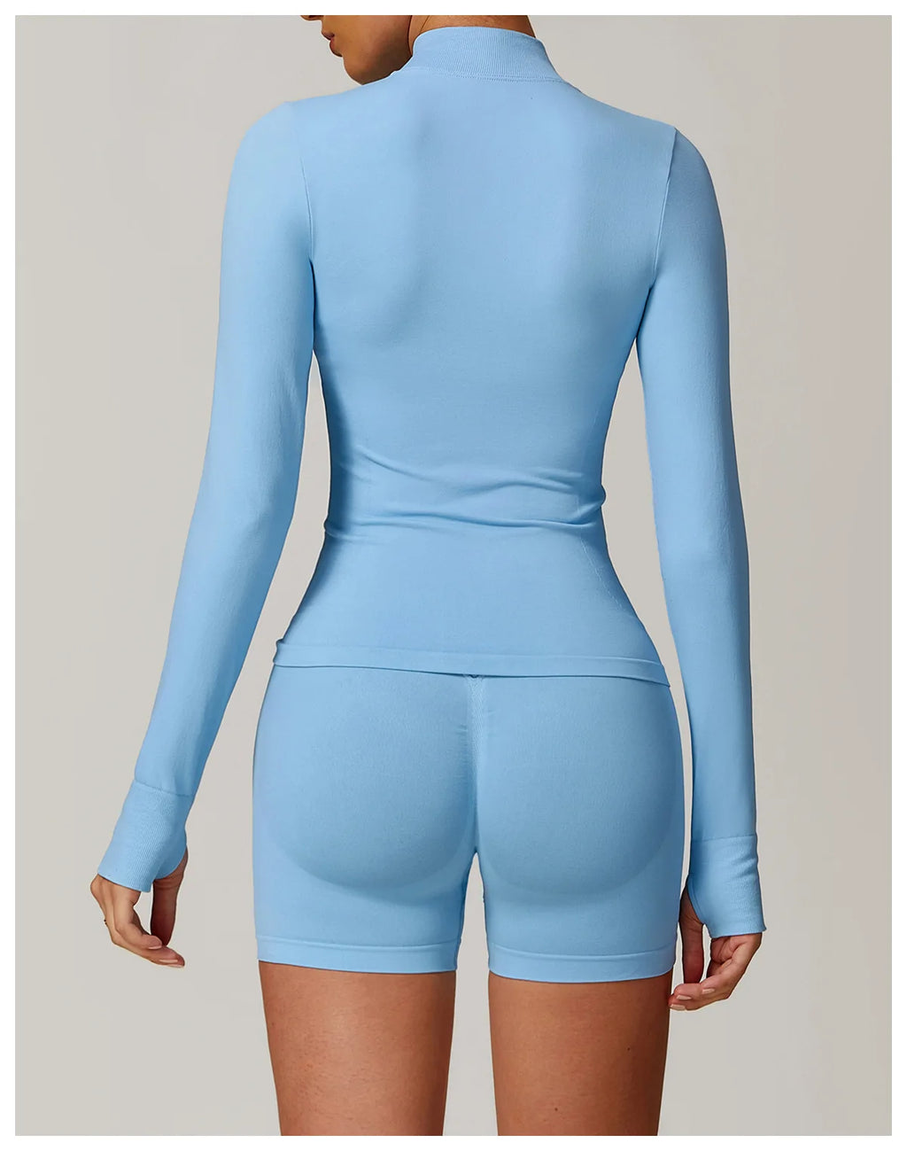 Fitted Thumb Hole Zip Up Jacket