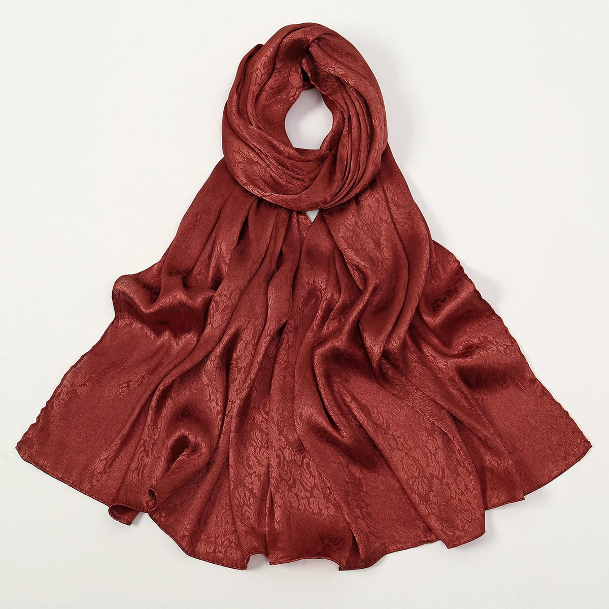 Luxury Floral Satin Hijab – Elegant Silk-Feel Scarf & Shawl