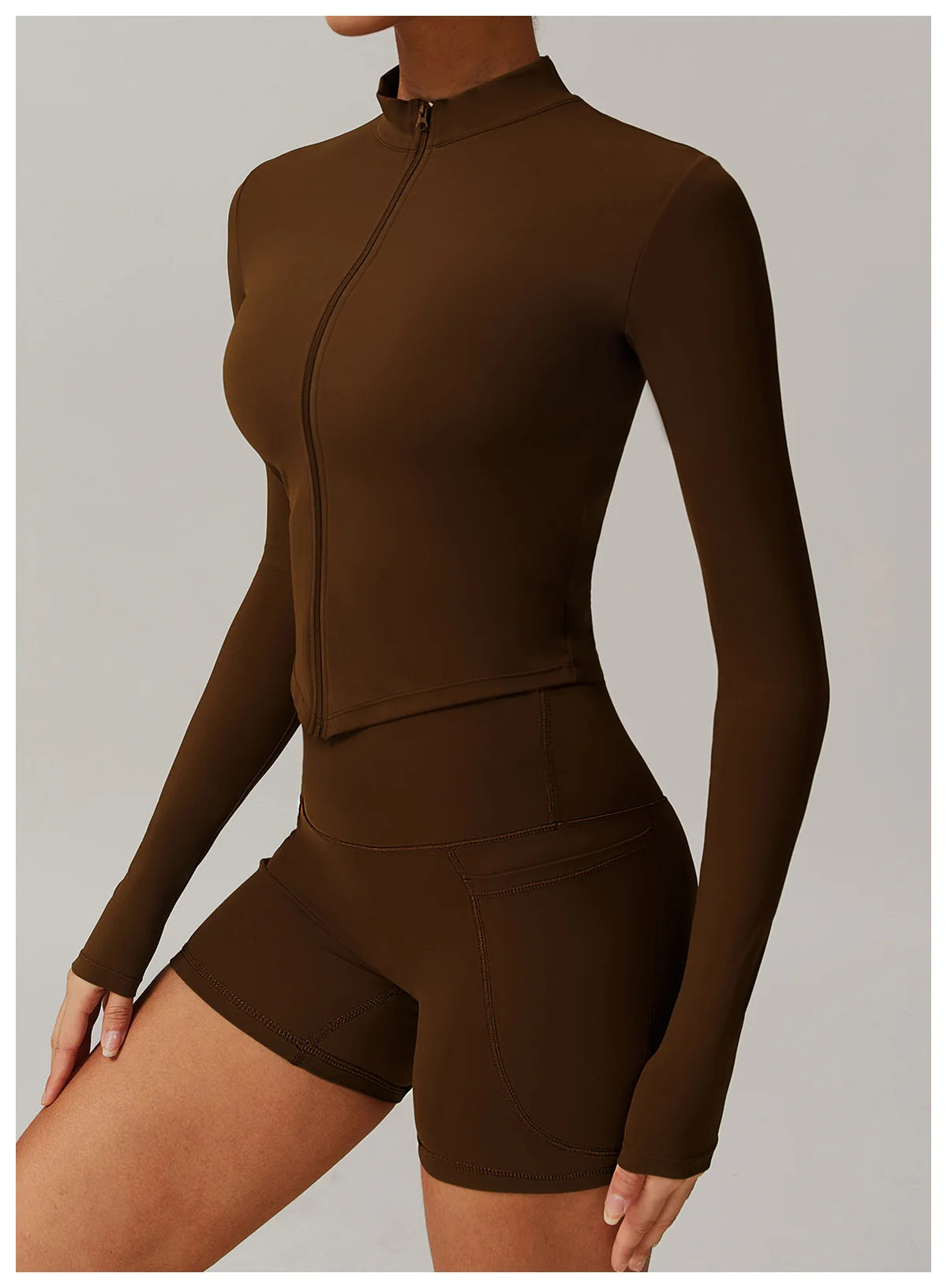 Fitted Zip Up Fitness Yoga Jacket