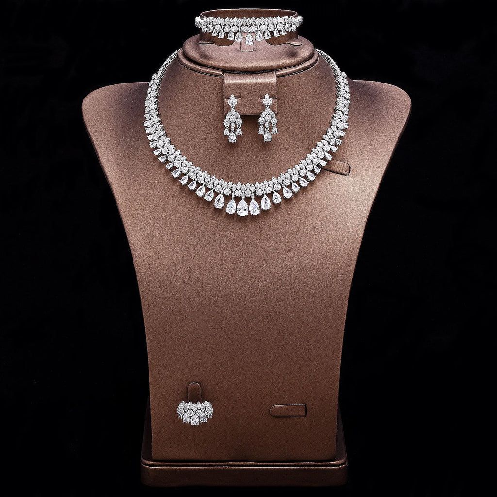 Luxury White Cubic Zirconia Bridal Jewelry Set