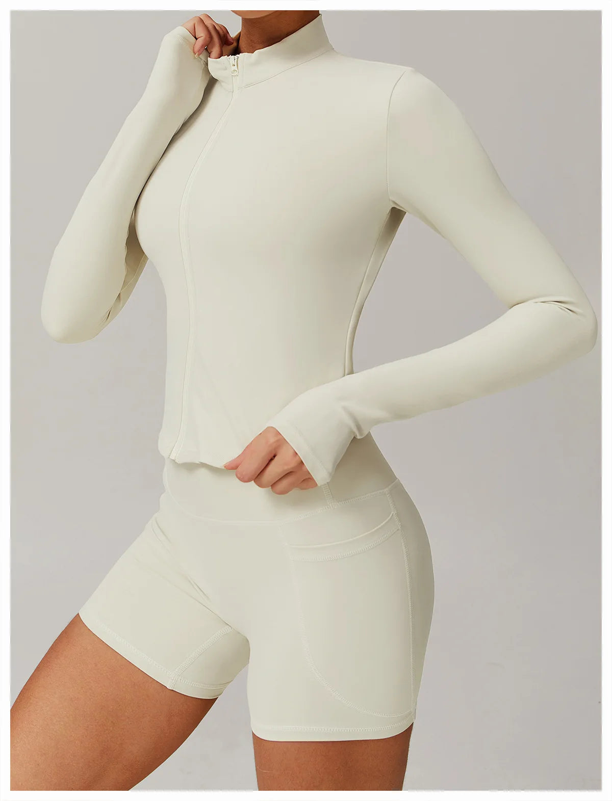 Fitted Zip Up Fitness Yoga Jacket