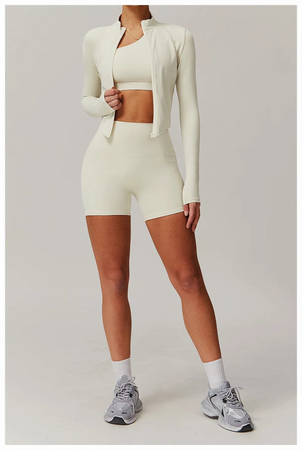 Fitted Zip Up Fitness Yoga Jacket