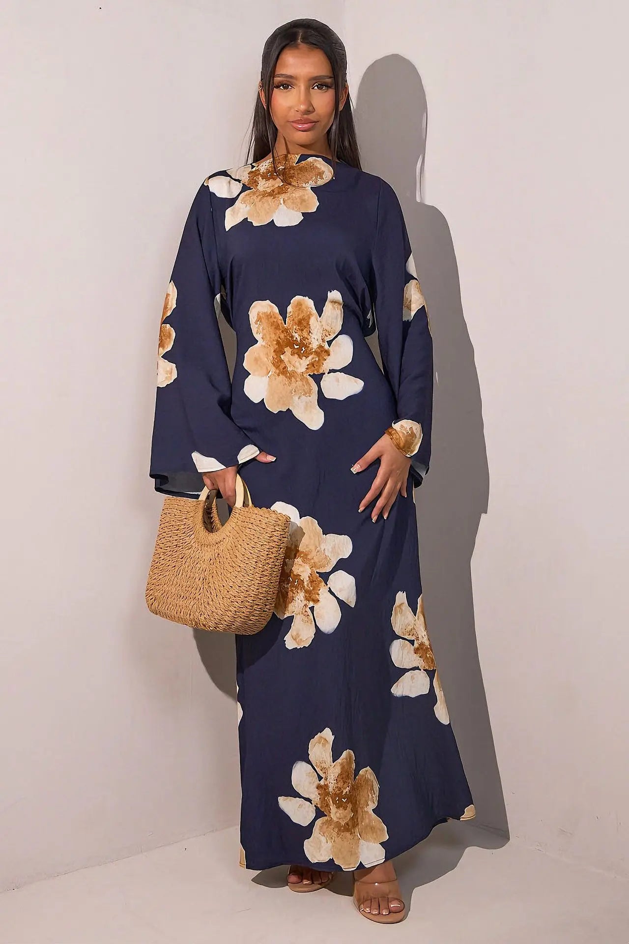 Eid Printed Abaya Dress