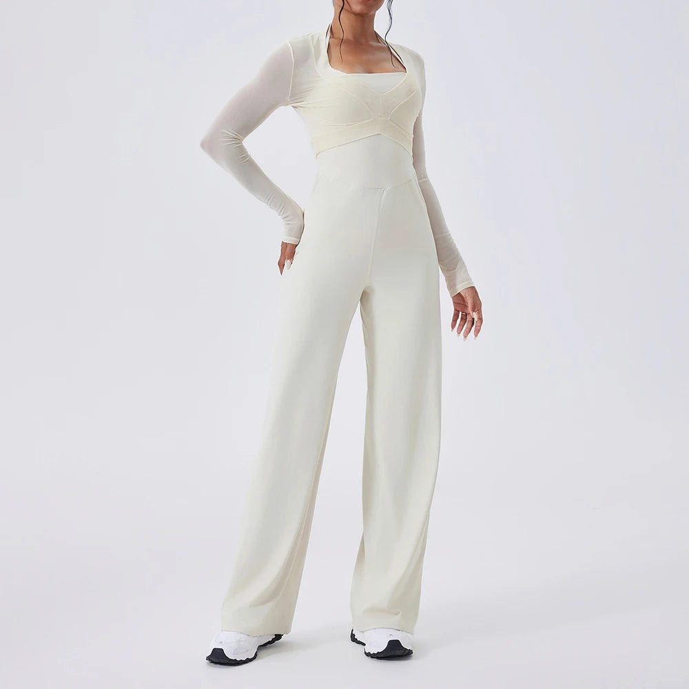 Luxury Seamless Long-Sleeve Yoga Jumpsuit