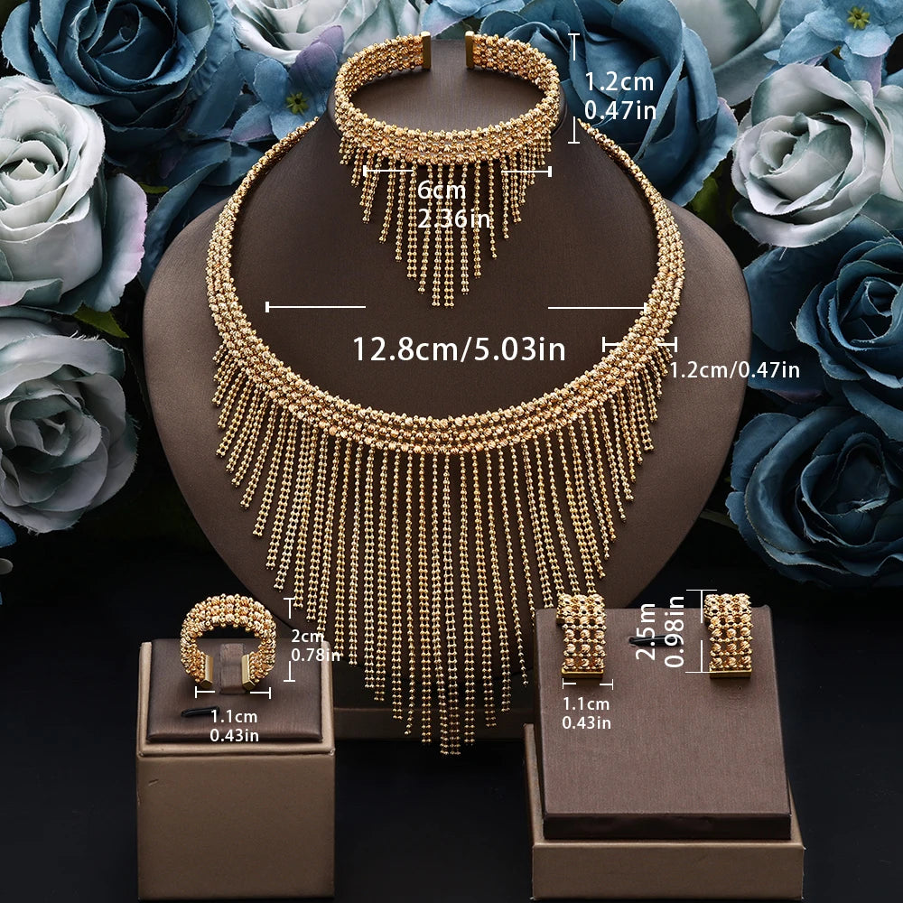 Luxury Gold Plated Bridal Jewelry Set
