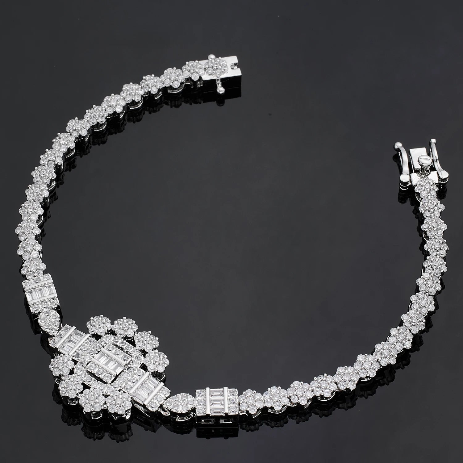 Luxury Zirconia Flower Pendant Bridal Jewelry Set