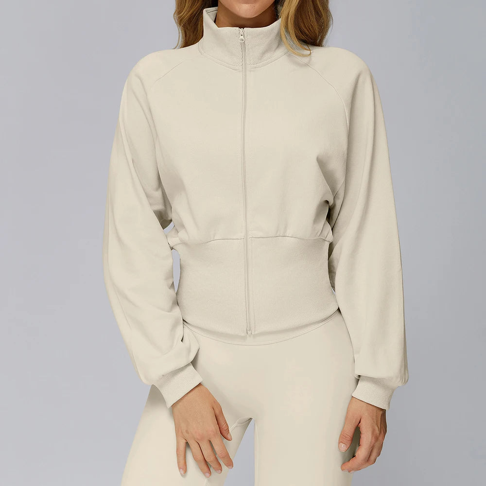 Loose Fit Zip Up Sports Jacket