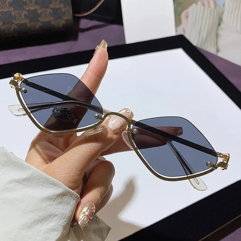 Half-Frame Diamond Sunglasses