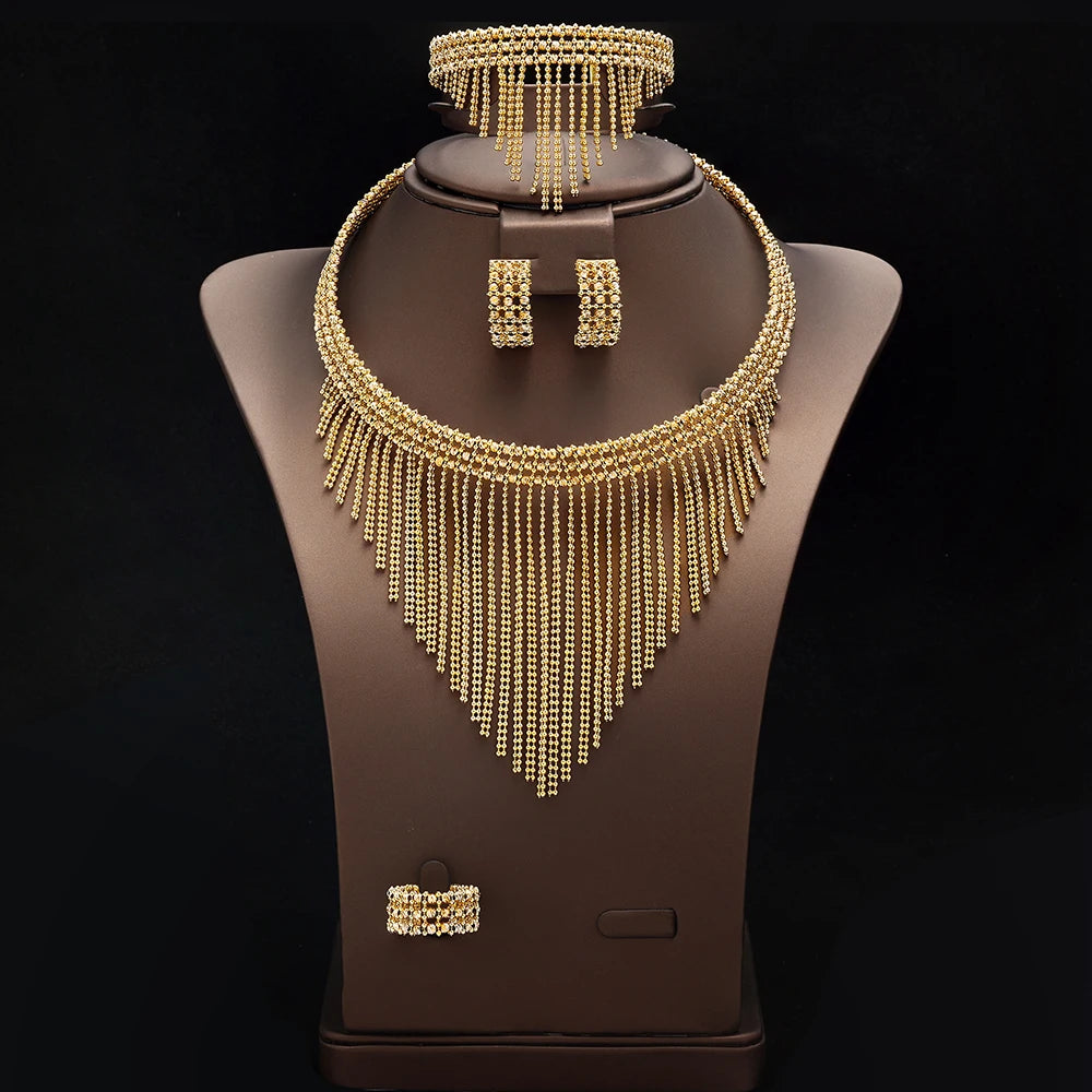 Luxury Gold Plated Bridal Jewelry Set