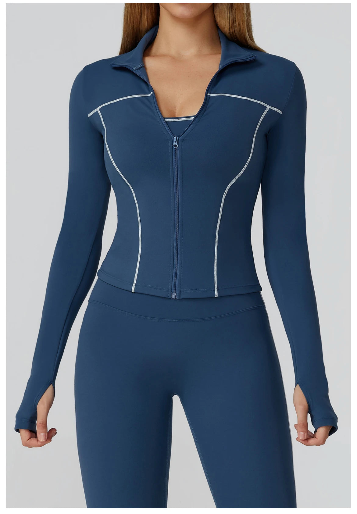 Fitted Zip-Up Jacket With High Collar