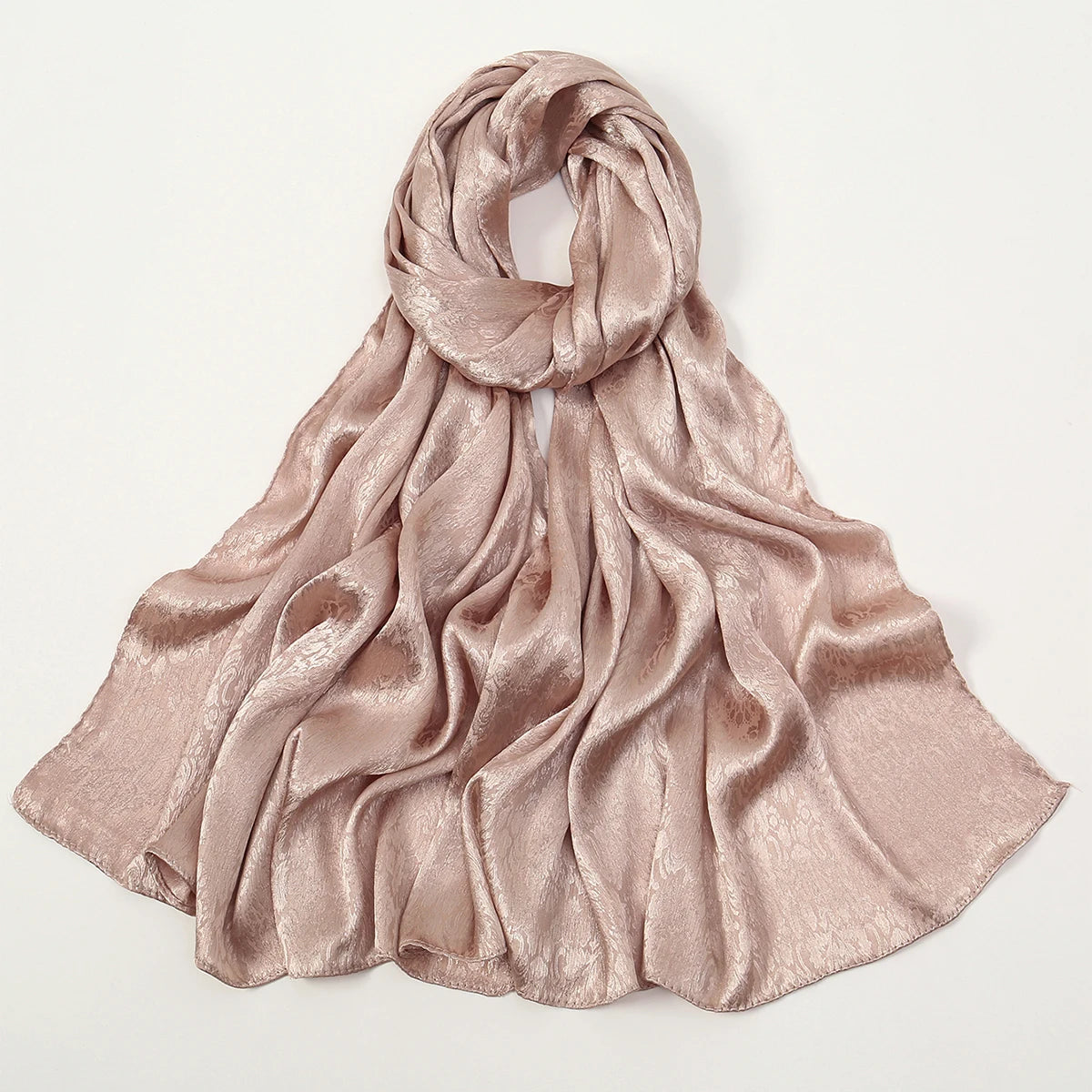 Luxury Floral Satin Hijab – Elegant Silk-Feel Scarf & Shawl
