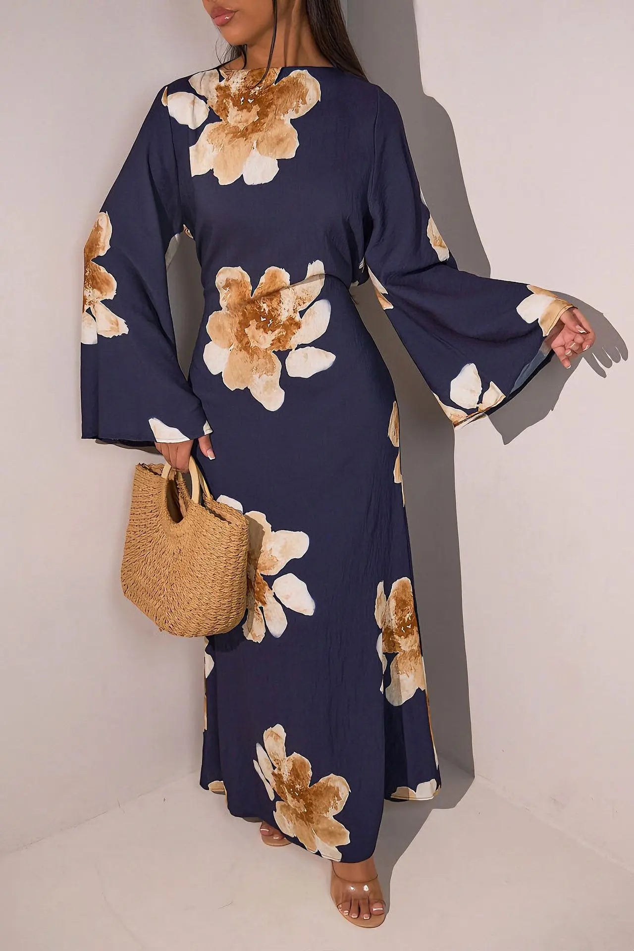 Eid Printed Abaya Dress