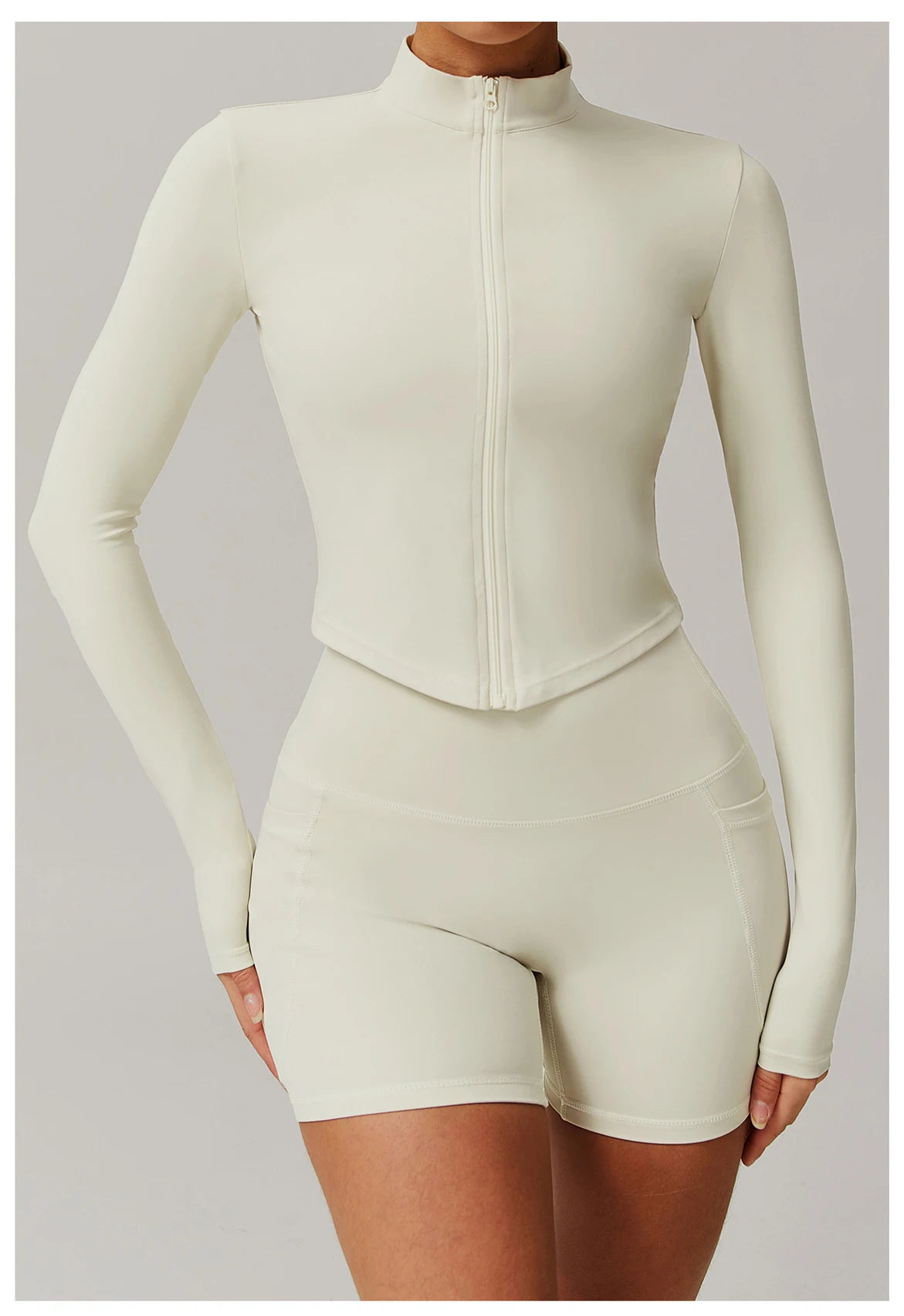 Fitted Zip Up Fitness Yoga Jacket