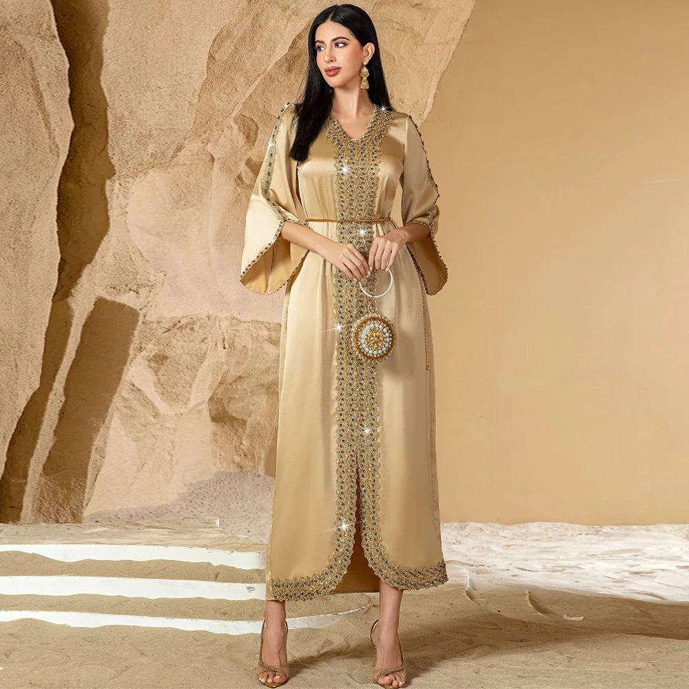 Luxury Satin Diamond Abaya