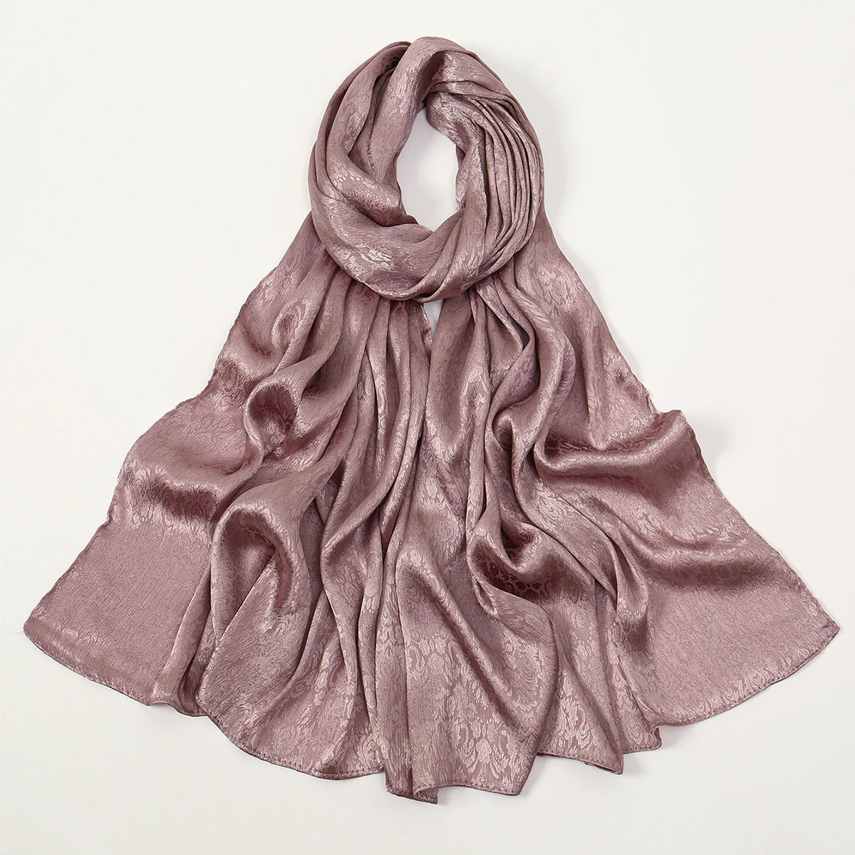 Luxury Floral Satin Hijab – Elegant Silk-Feel Scarf & Shawl
