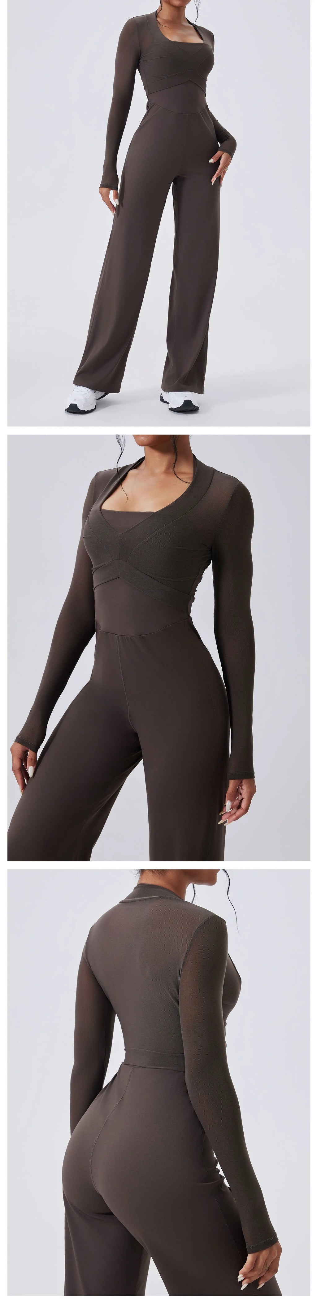 Luxury Seamless Long-Sleeve Yoga Jumpsuit