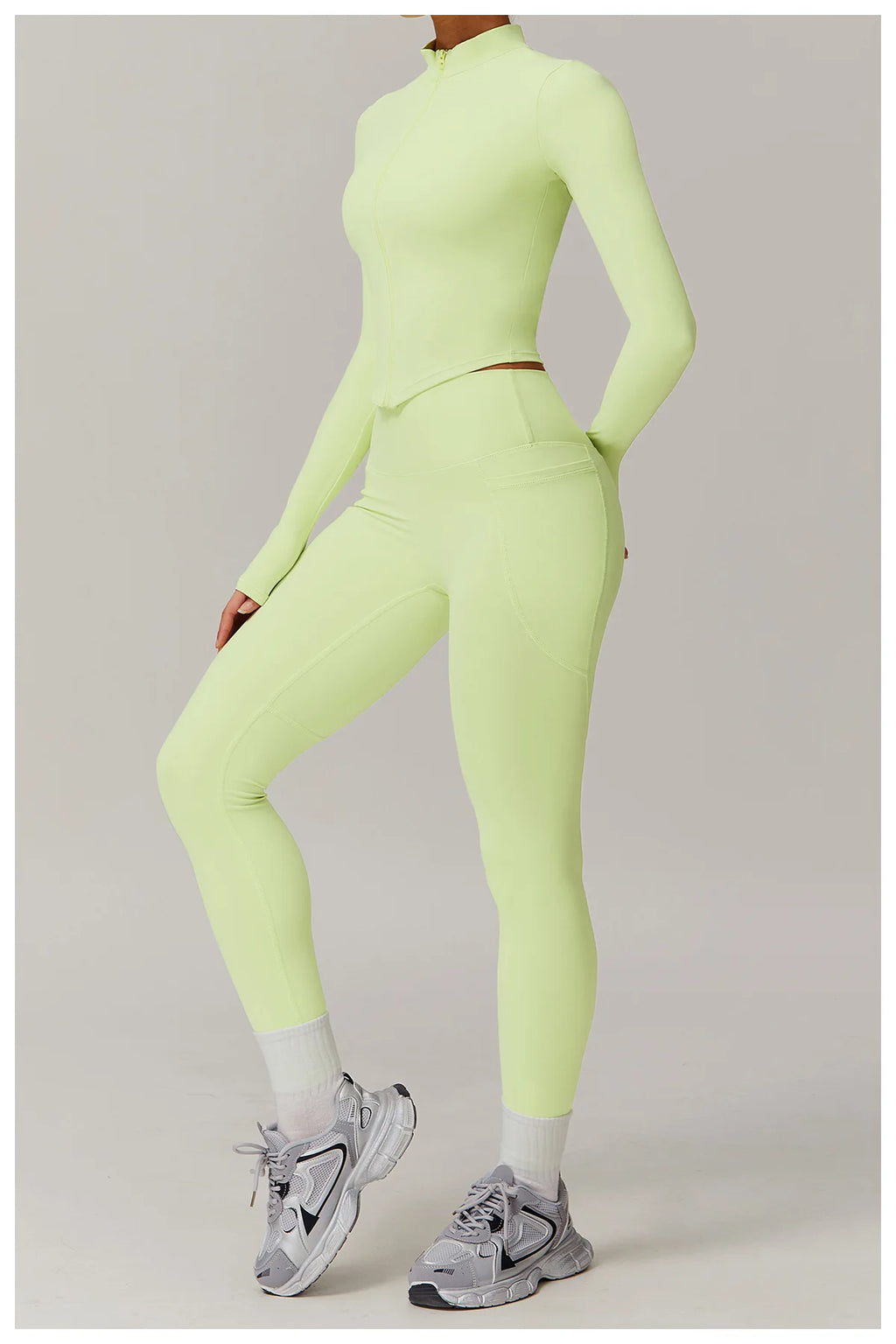 Fitted Zip Up Fitness Yoga Jacket