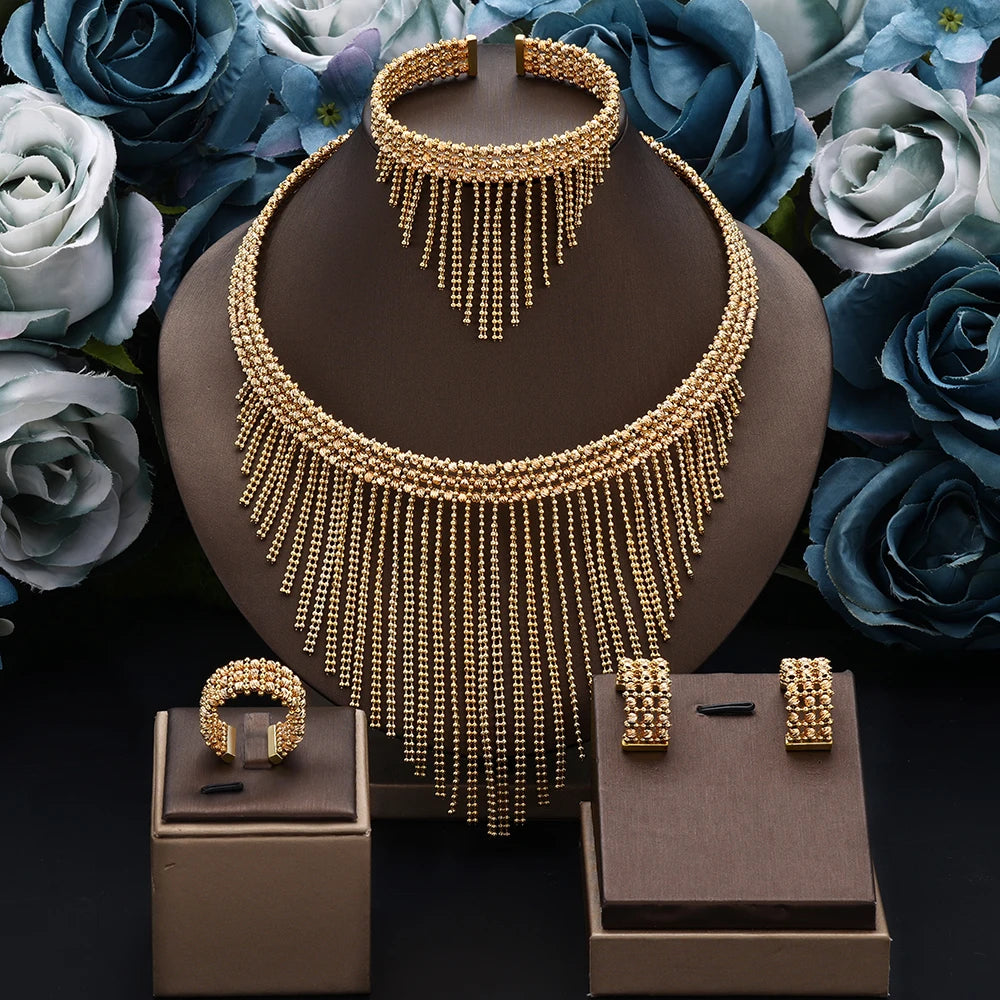 Luxury Gold Plated Bridal Jewelry Set
