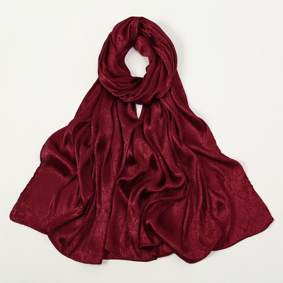 Luxury Floral Satin Hijab – Elegant Silk-Feel Scarf & Shawl