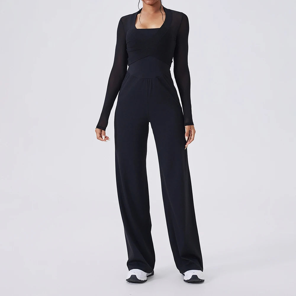 Luxury Seamless Long-Sleeve Yoga Jumpsuit