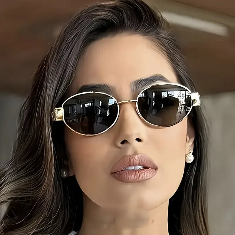 Retro Metal Oval Sunglasses