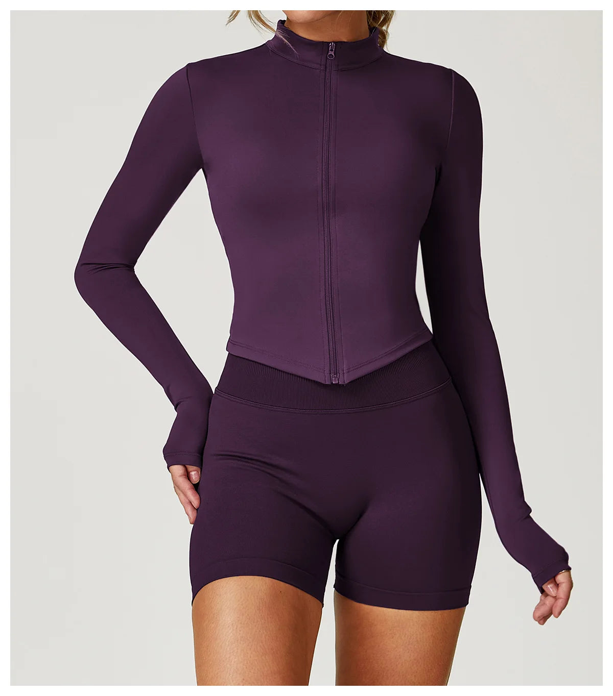 Fitted Zip Up Fitness Yoga Jacket