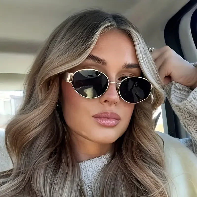 Retro Metal Oval Sunglasses
