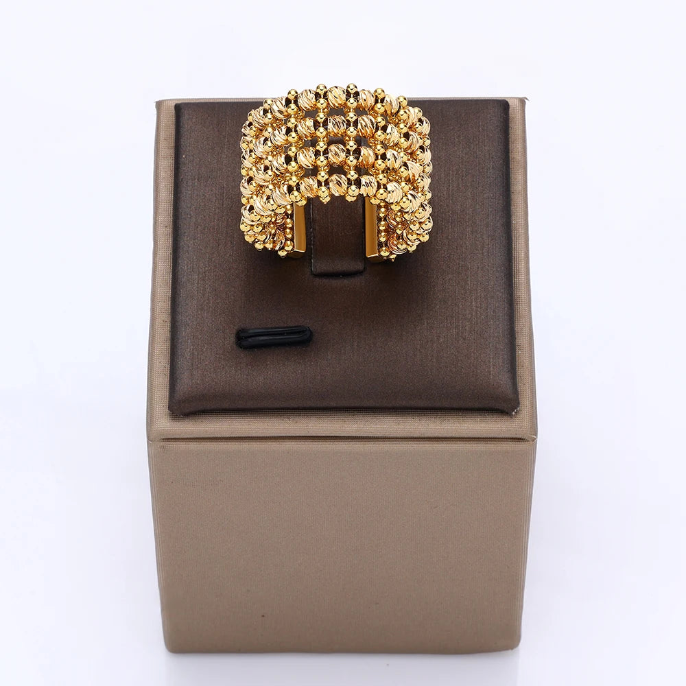 Dubai Luxury Gold Plated Bridal Jewelry Set