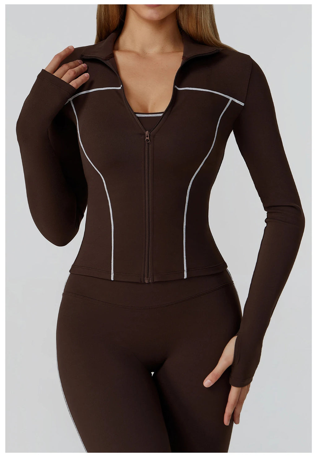 Fitted Zip-Up Jacket With High Collar