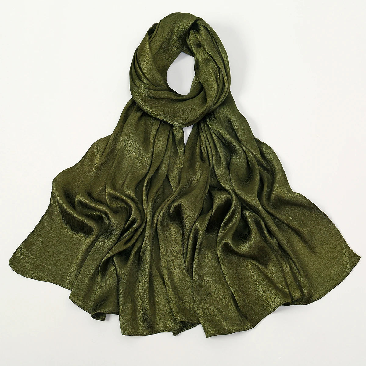 Luxury Floral Satin Hijab – Elegant Silk-Feel Scarf & Shawl