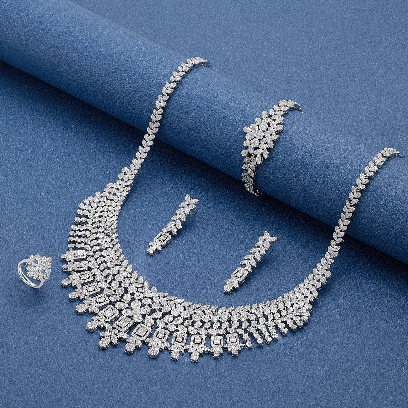 Luxury 4 Piece Cubic Zirconia Bridal Jewelry Set