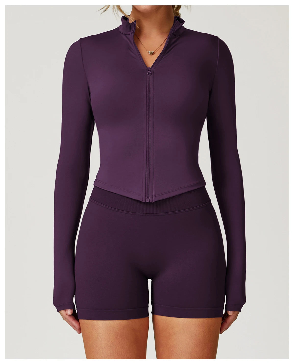 Fitted Zip Up Fitness Yoga Jacket