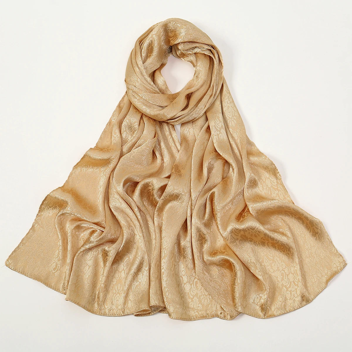 Luxury Floral Satin Hijab – Elegant Silk-Feel Scarf & Shawl