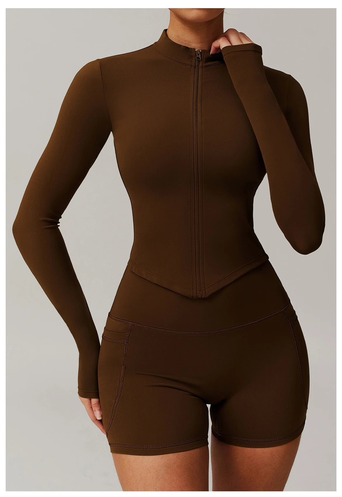 Fitted Zip Up Fitness Yoga Jacket