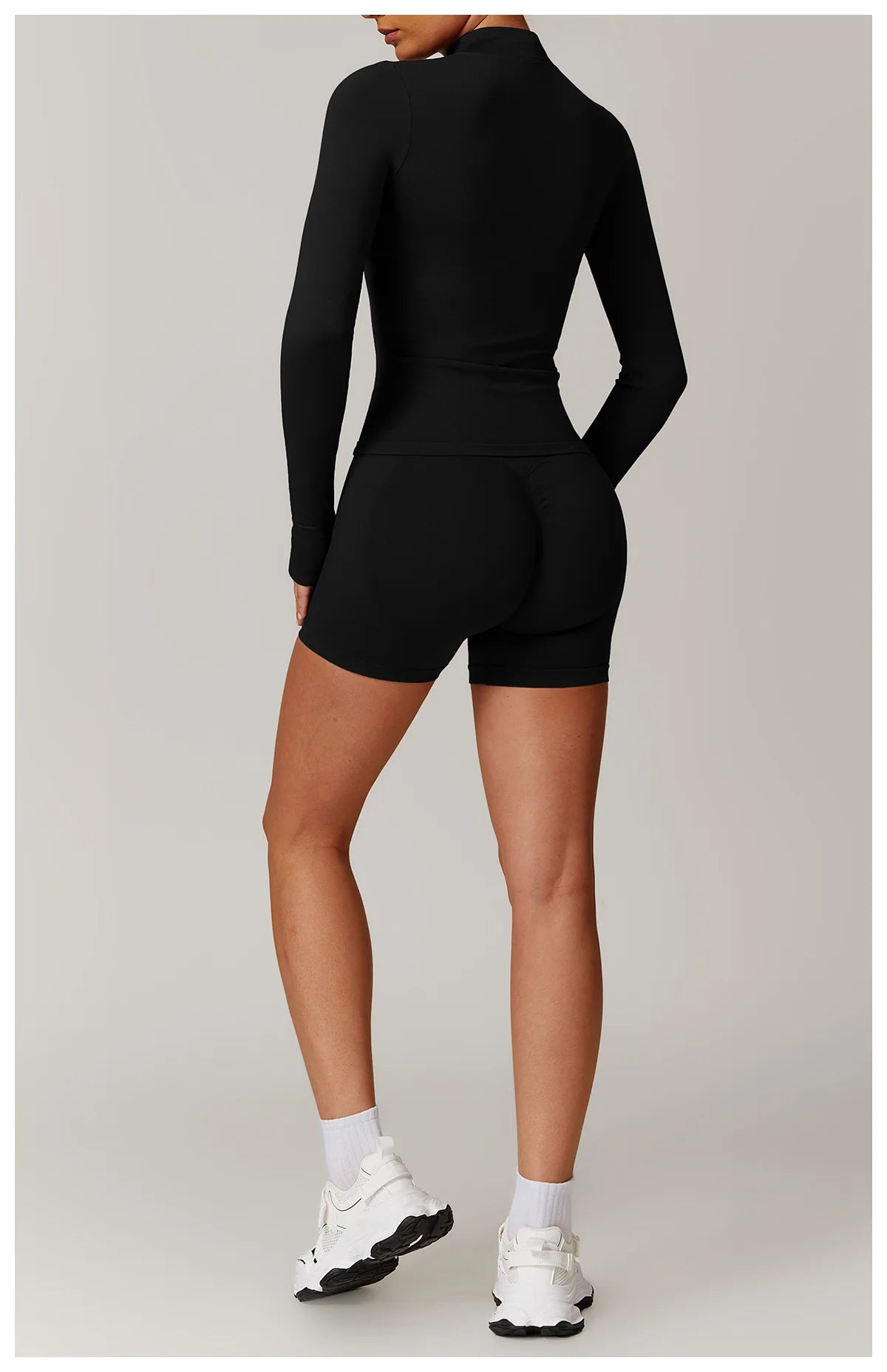 Fitted Thumb Hole Zip Up Jacket