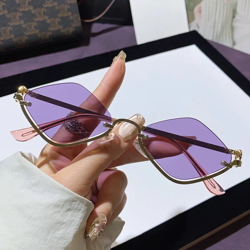 Half-Frame Diamond Sunglasses