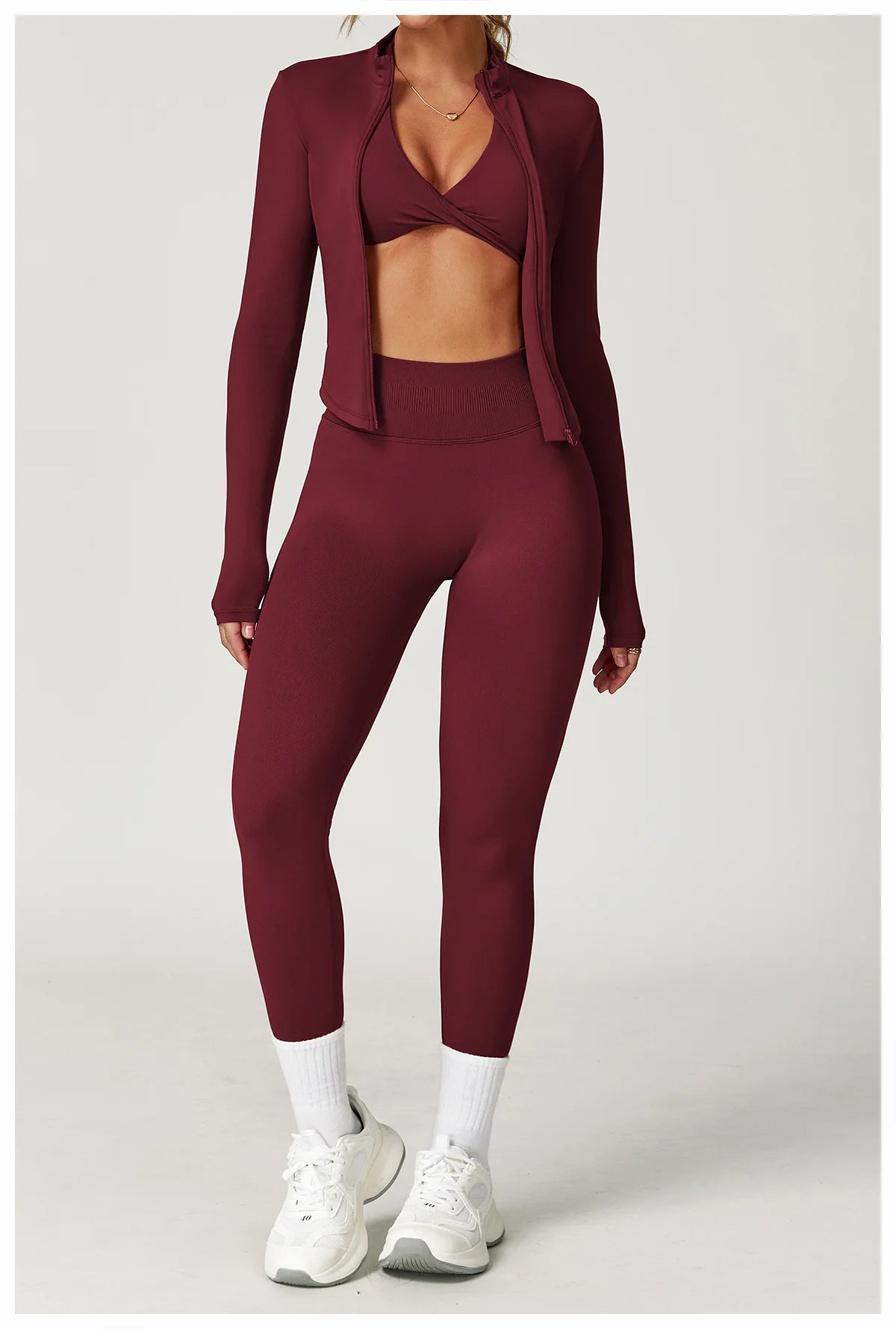 Fitted Zip Up Fitness Yoga Jacket