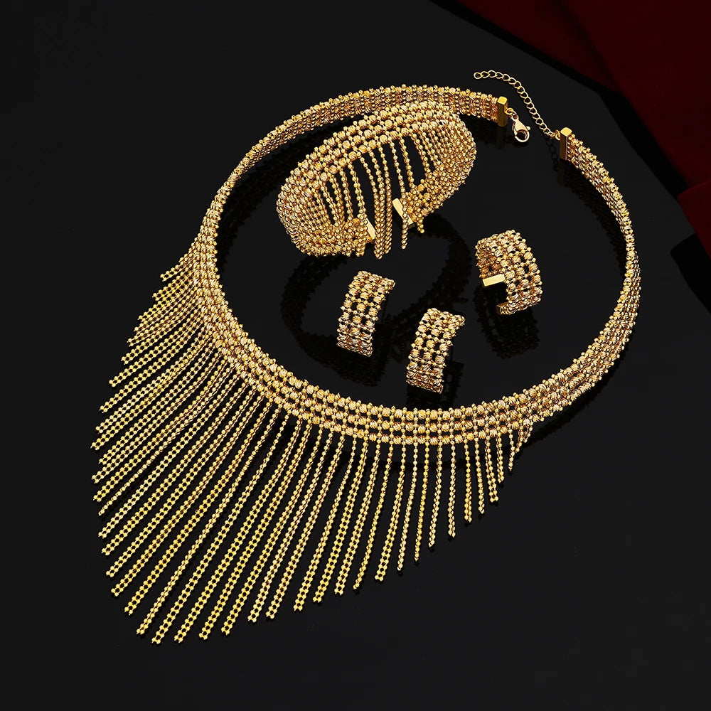 Luxury Gold Plated Bridal Jewelry Set