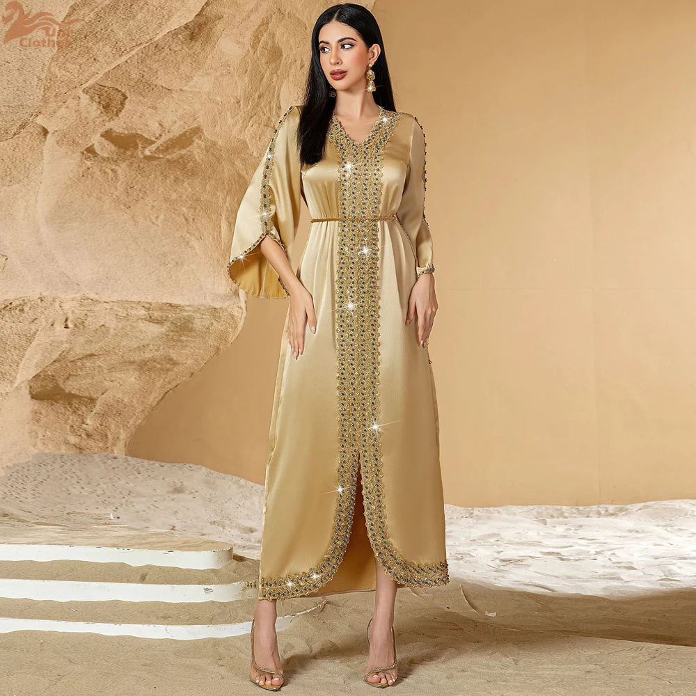 Luxury Satin Diamond Abaya