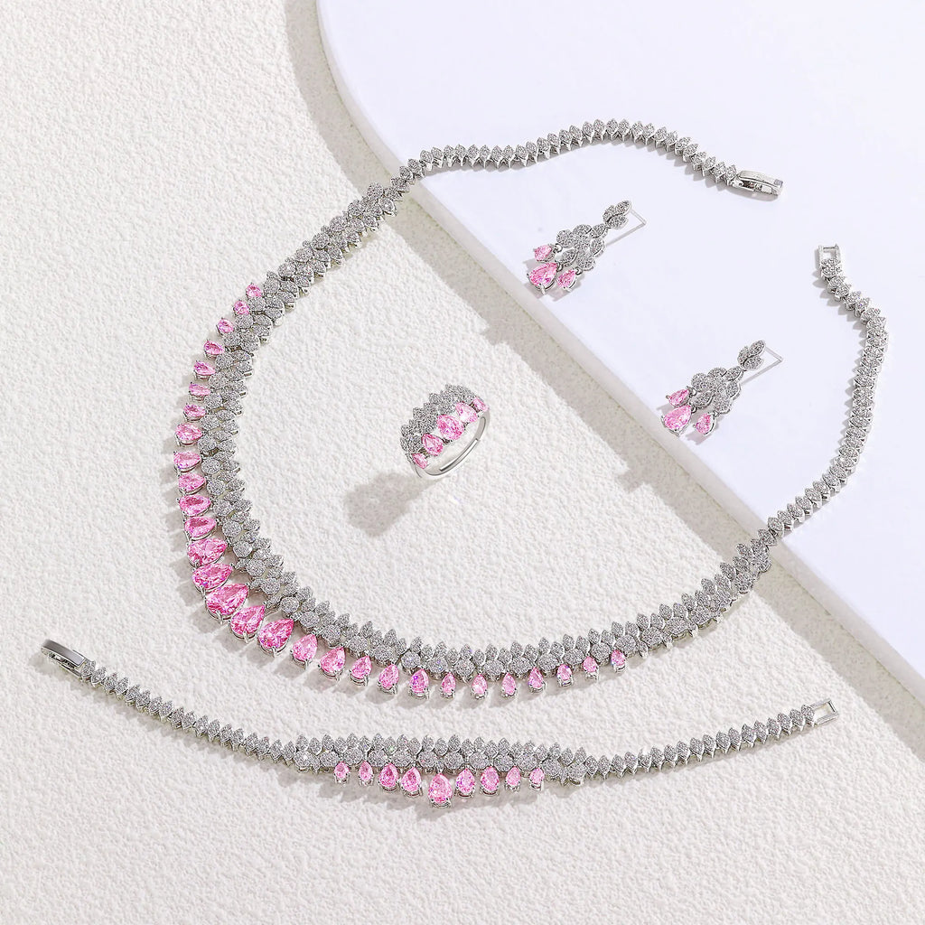 Luxury White Cubic Zirconia Bridal Jewelry Set