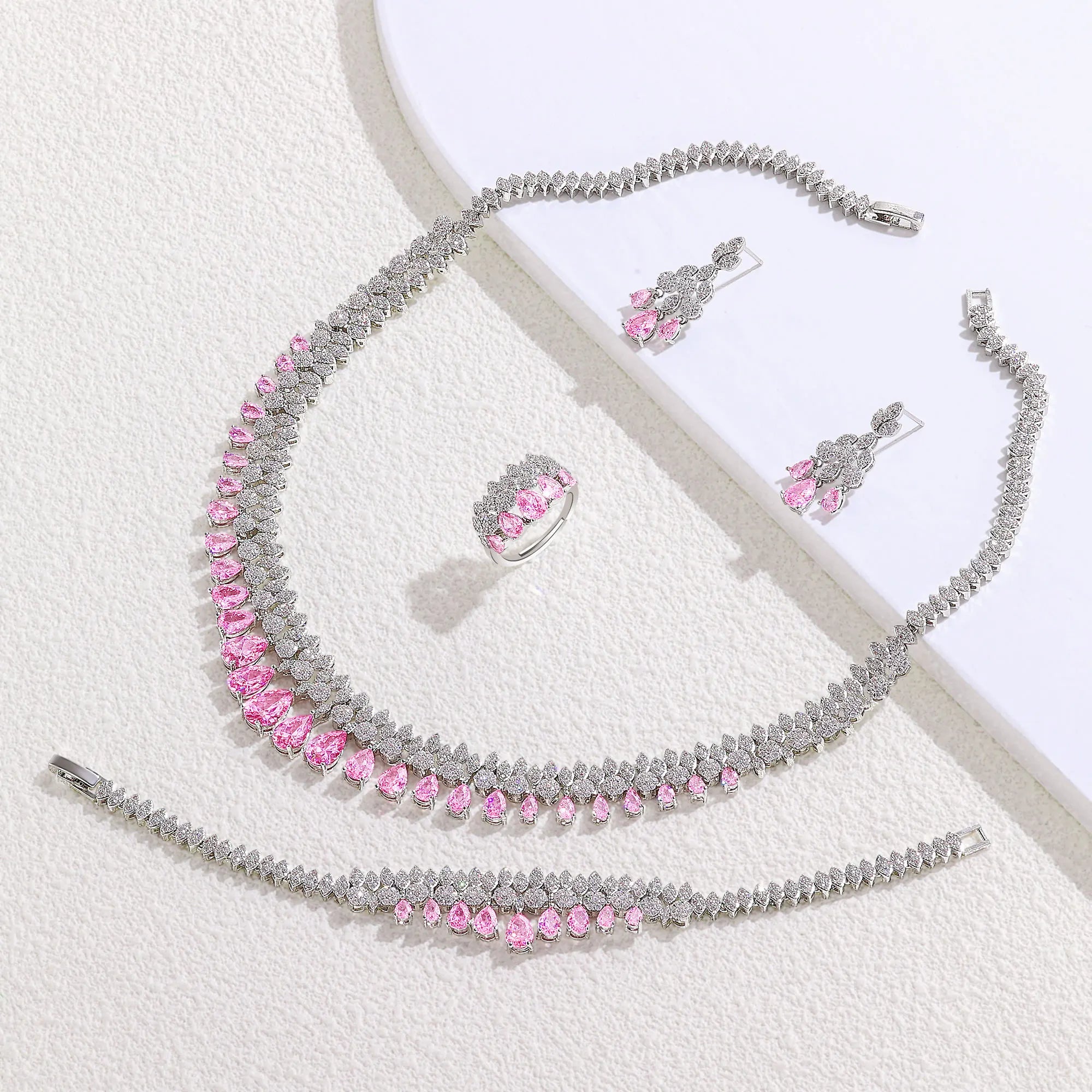 Luxury White Cubic Zirconia Bridal Jewelry Set