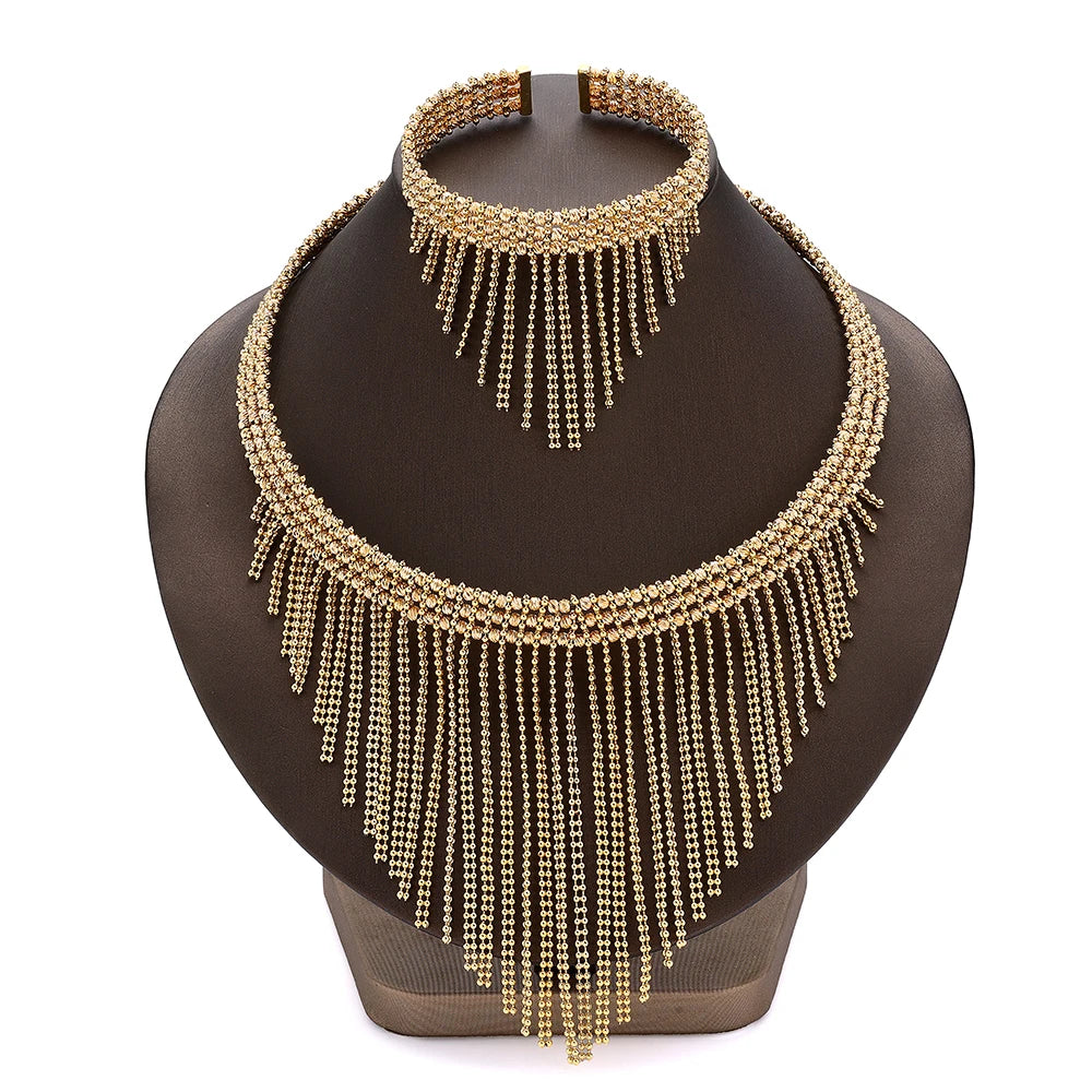 Luxury Gold Plated Bridal Jewelry Set