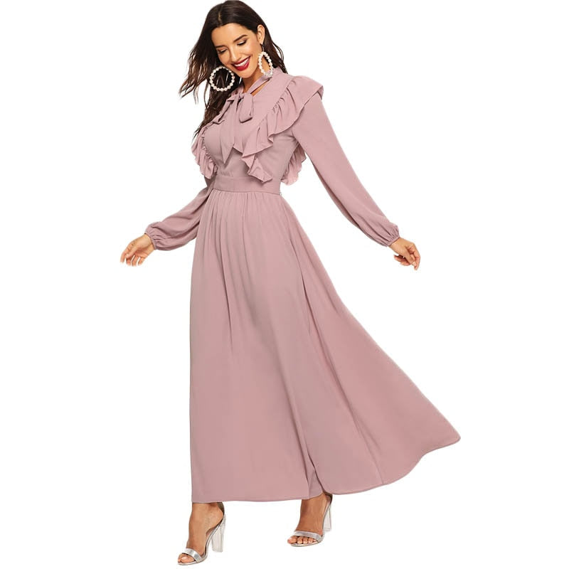 Pink Abaya Dress Elegant